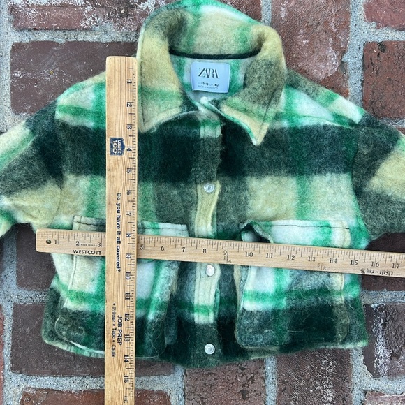 Zara cropped Short Checked Jacket Size 9-10 - Picture 8 of 11